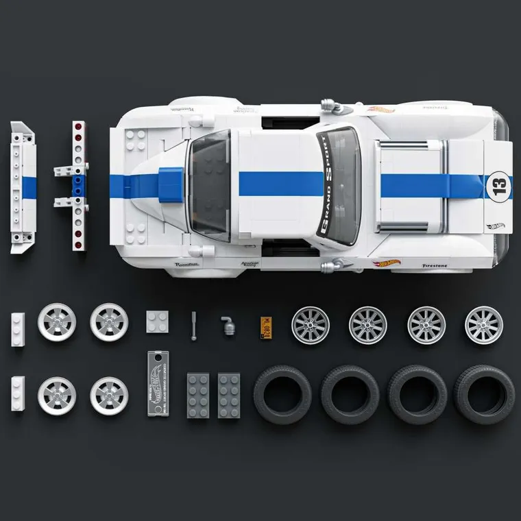 Mattel Brick Shop, Hot Wheels, Elite Series Corvette Grand Sport, set de constructie, 918 elemente