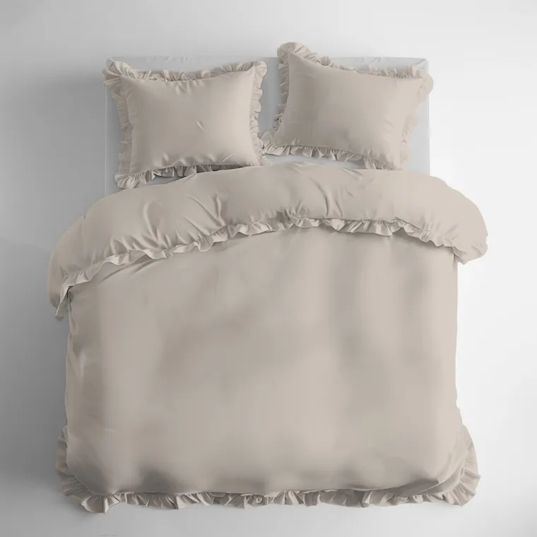 Mayamoo, set lenjerie de pat, 3 piese, bej, 160-200cm