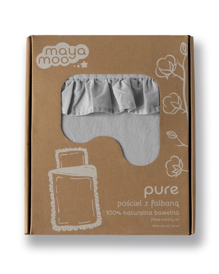 Mayamoo, set lenjerie de pat single, gri deschis, 90-120cm
