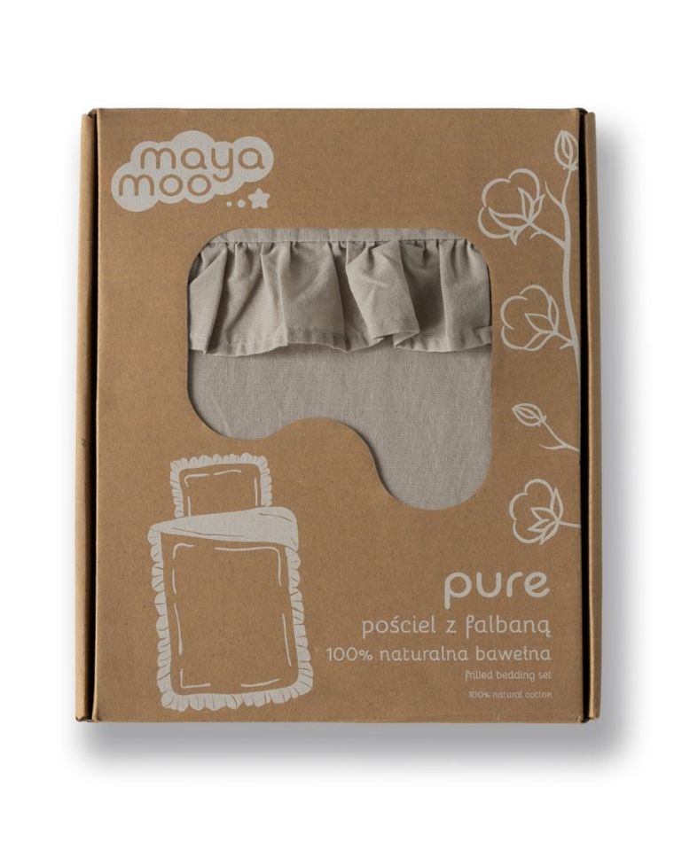 Mayamoo, set lenjerie de pat single, taupe, 100-135cm