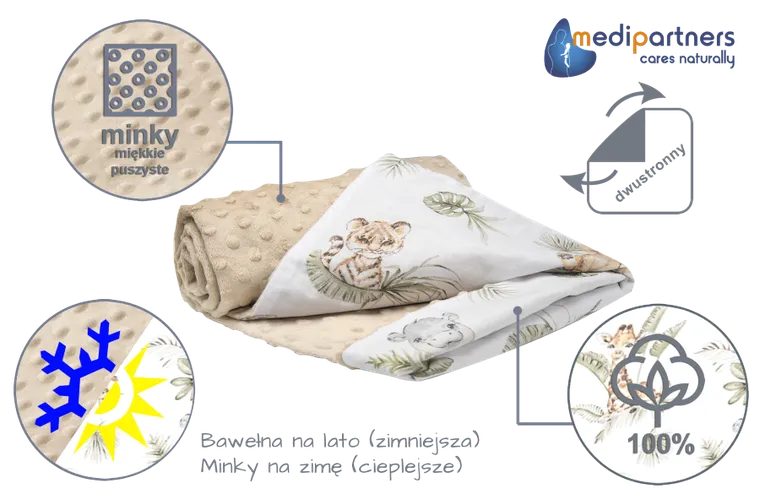 Medi Partners, Safari, patura, minky, 75-100 cm