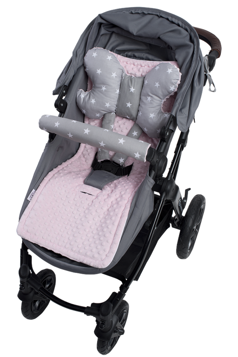 Medi Partners, Stars, insertie pentru carucior, set, gri, roz deschis