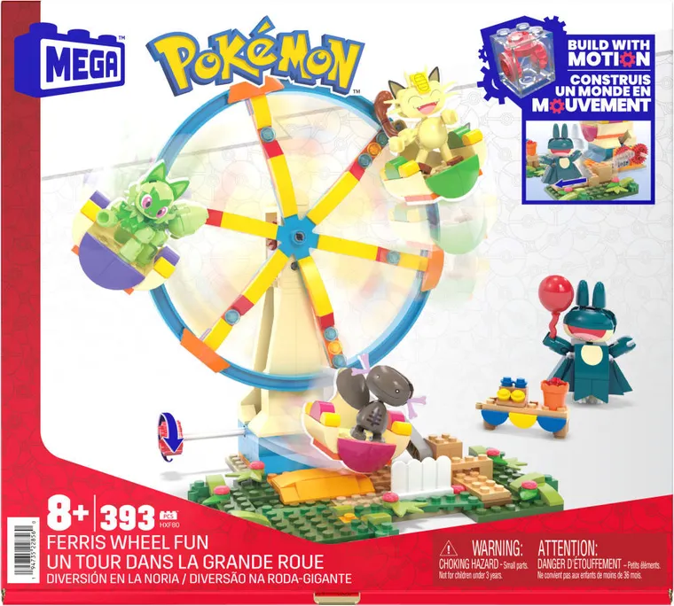 MEGA Pokemon, Ferris Wheel Fun, set de constructie, 393 piese