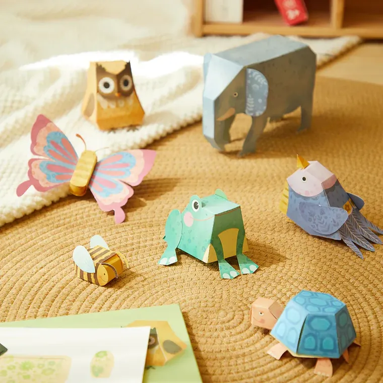 Mideer, origami, animale de hartie, set creativ