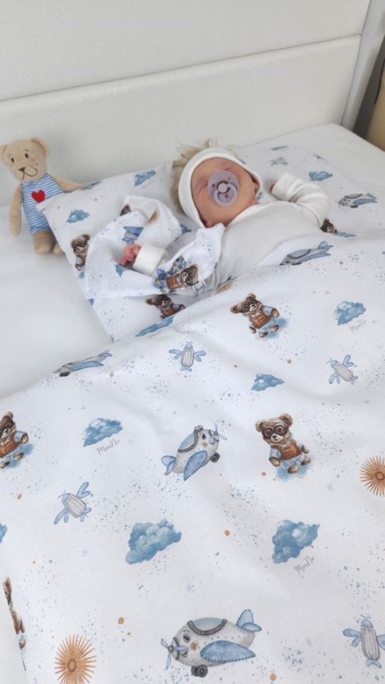 MimiNu, Duo, Ursuleti, fata de perna, albastru, 40-40 cm, 2 buc.