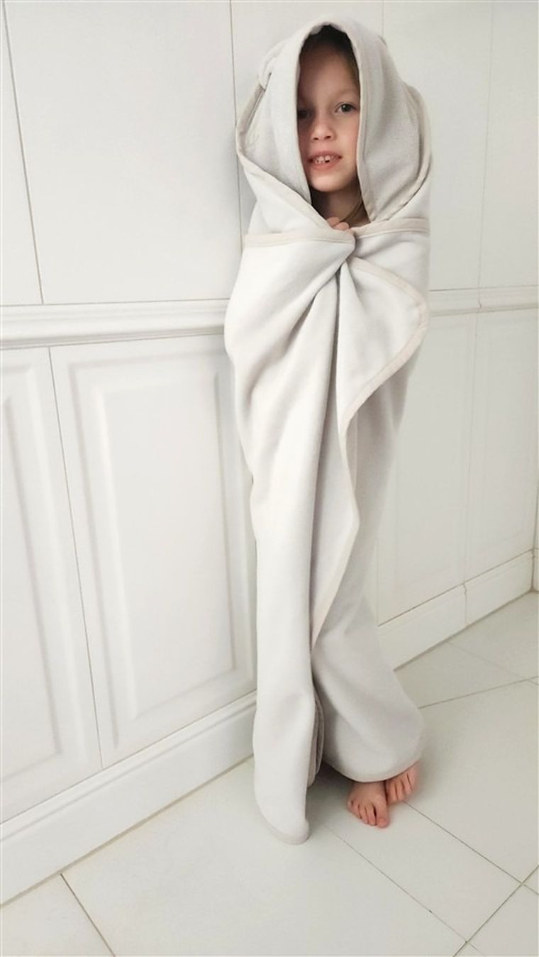 MimiNu, Junior, halat de baie, din bambus, bej, 85-120 cm