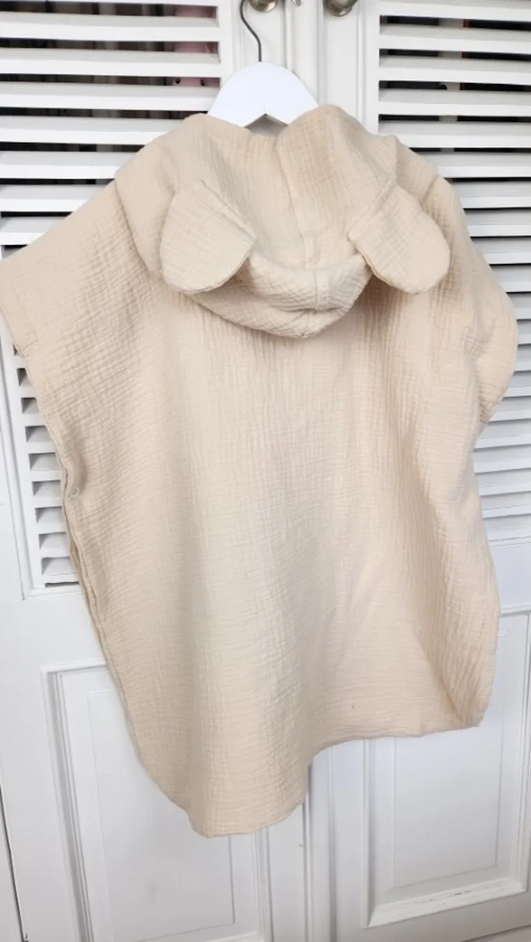 MimiNu, prosop tip poncho, bej, 4-7 ani