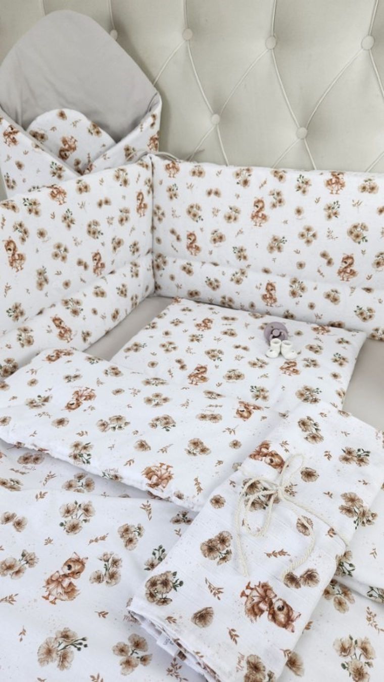 MimiNu, Ratuci, set lenjerie de pat, single, bej, 135-100 cm