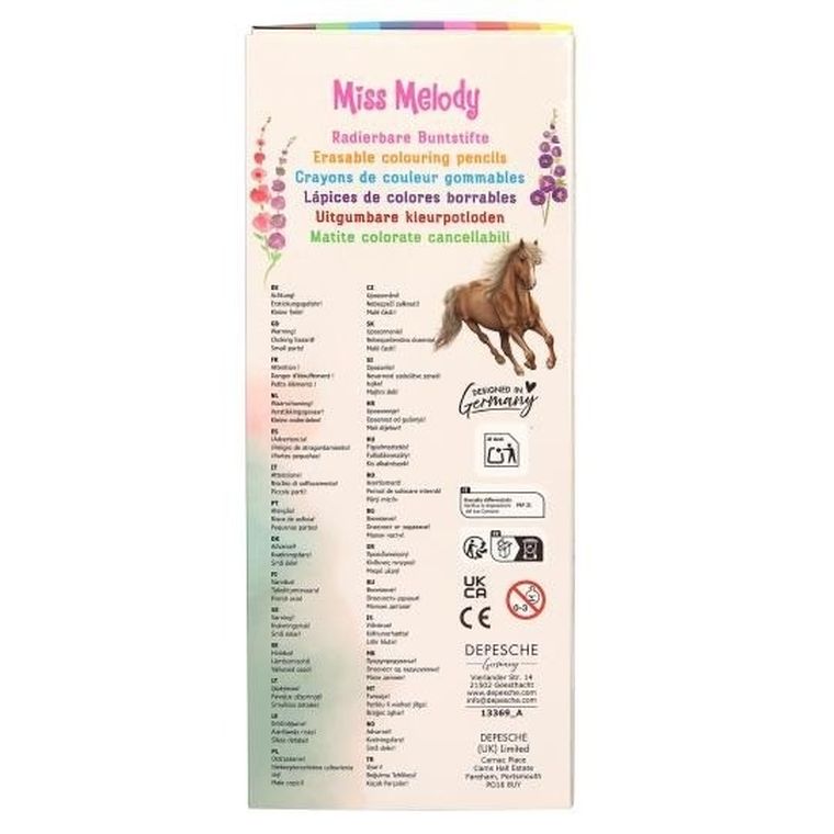 Miss Melody, creioane stergabile, 10 culori