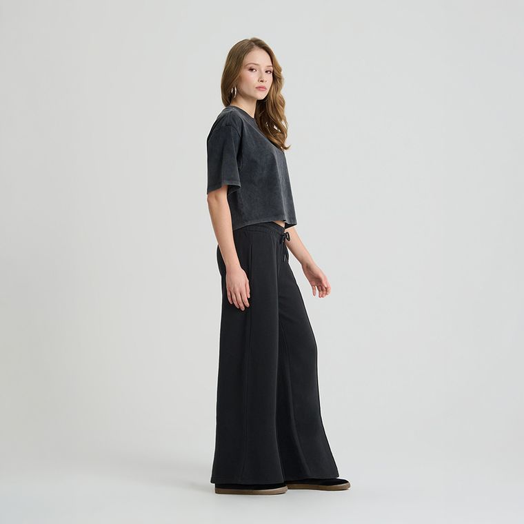 Pantaloni de trening din bumbac cu croiala wide leg NOWEAR