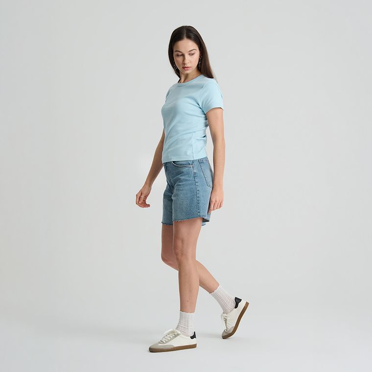 Pantaloni scurti ajustabili din denim, croiala slim NOWEAR