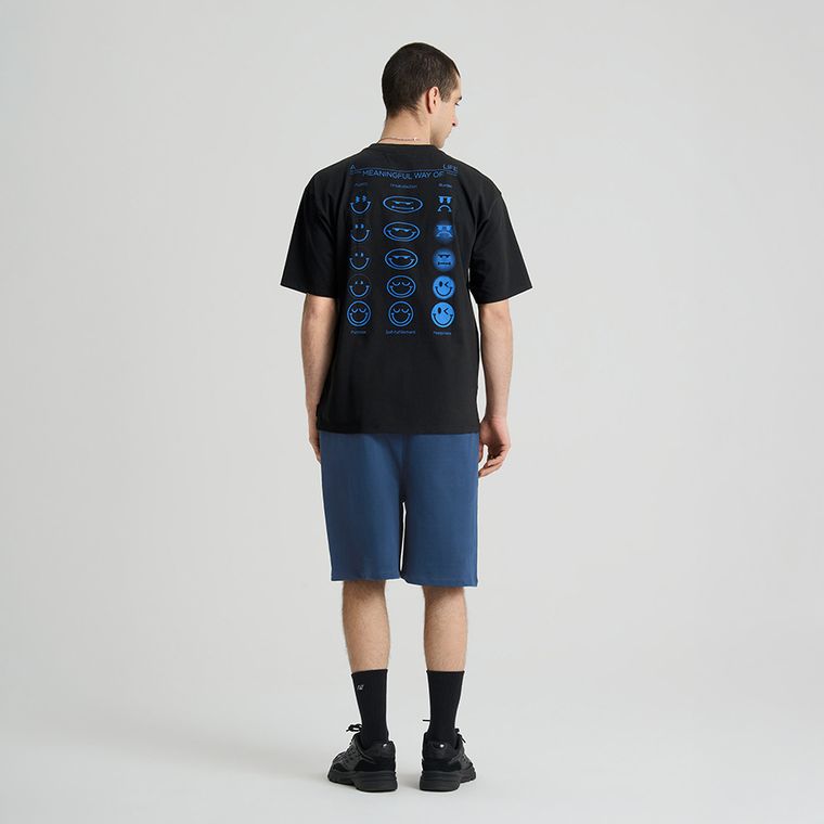 Pantaloni scurti albastri din bumbac pieptanat NOWEAR