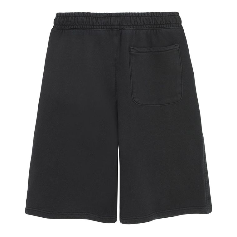 Pantaloni scurti baggy negri din bumbac pieptanat NOWEAR