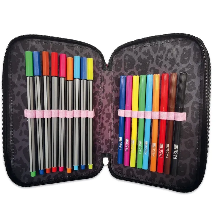 Paso, Minnie Mouse, penar cu rechizite scolare, gri-roz