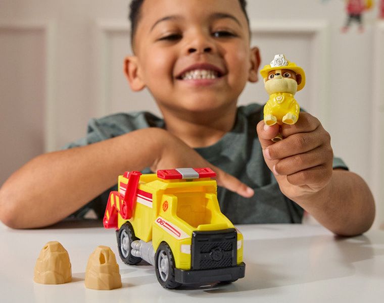 Paw Patrol, Fire Rescue, Rubble, masina cu figurina