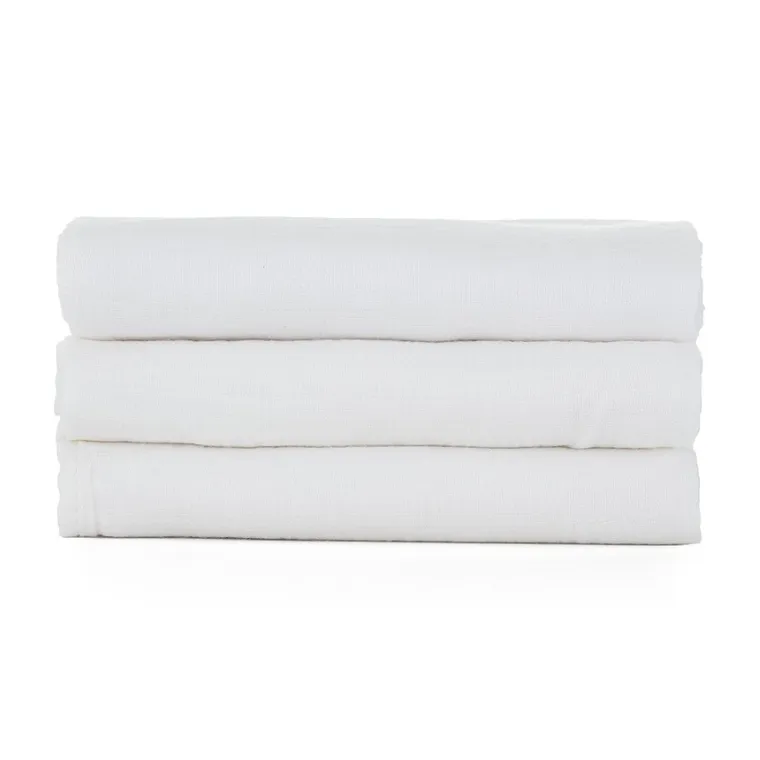 Petite&Mars, Moussy Total White, set de scutece din muselina de bambus, 68-68 cm, 3 buc.