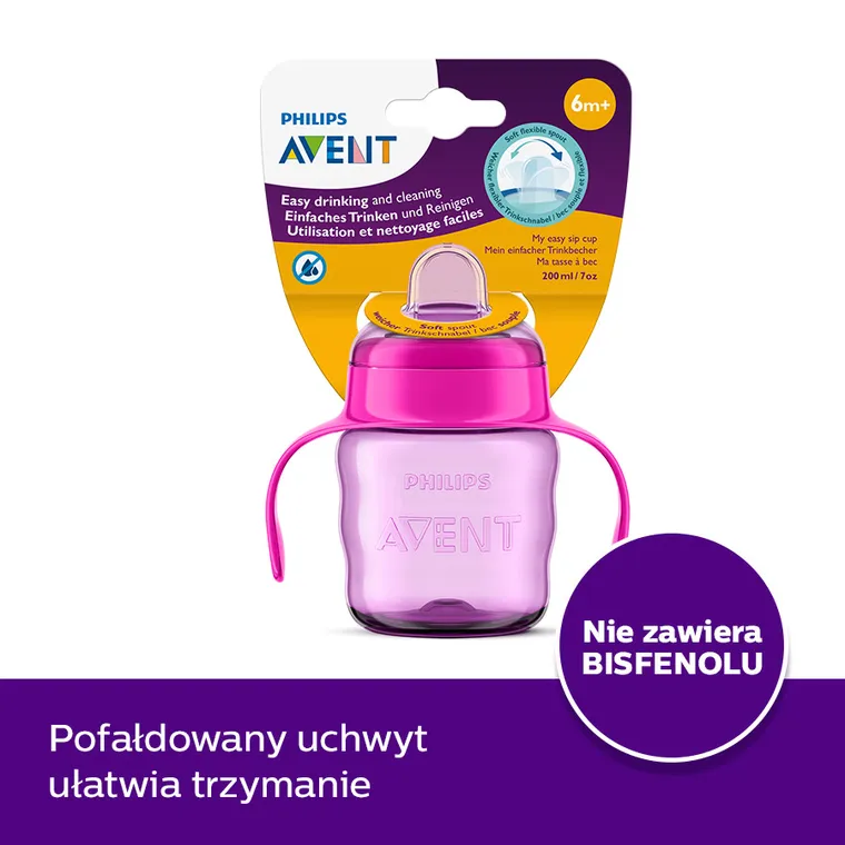 Philips Avent, cana cu tetina de formare, violet, 6 luni+, 200 ml, SCF551/03