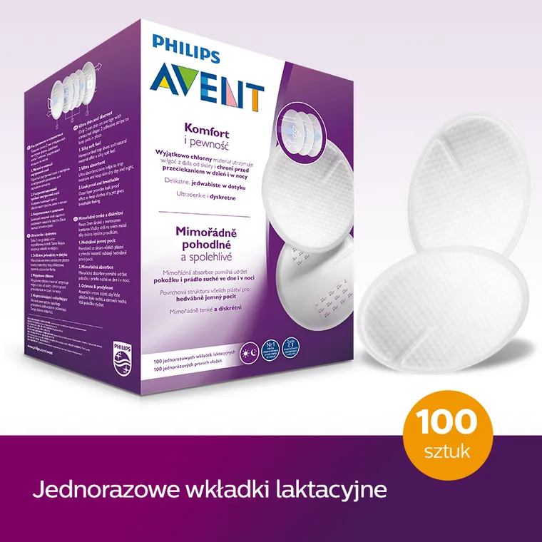 Philips Avent, tampoane pentru san, 100 buc., SCF254/13