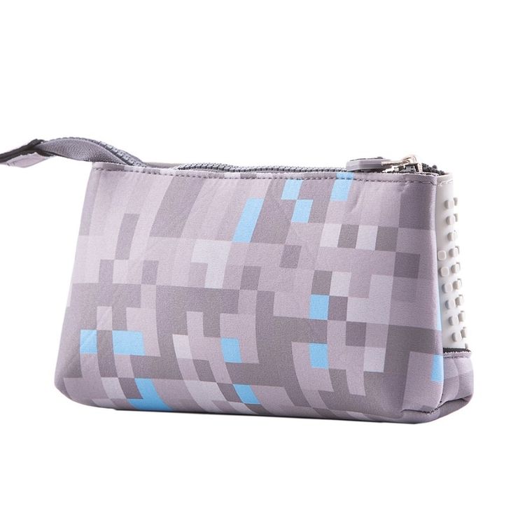 Pixie Crew, penar etui, fara rechizite scolare, gri-albastru