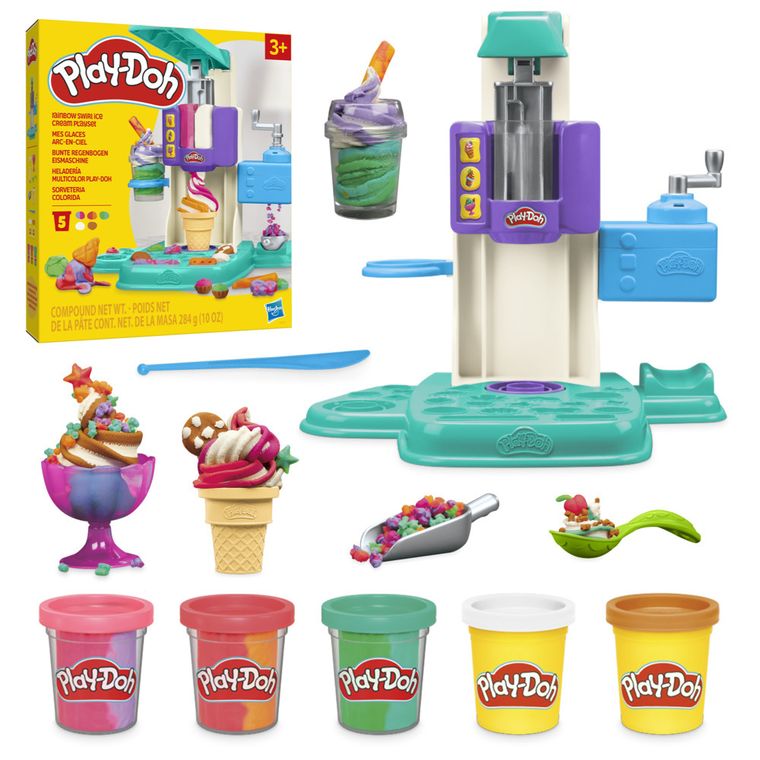 Play-Doh, Rainbow Swirl Ice Cream, set creativ de joaca