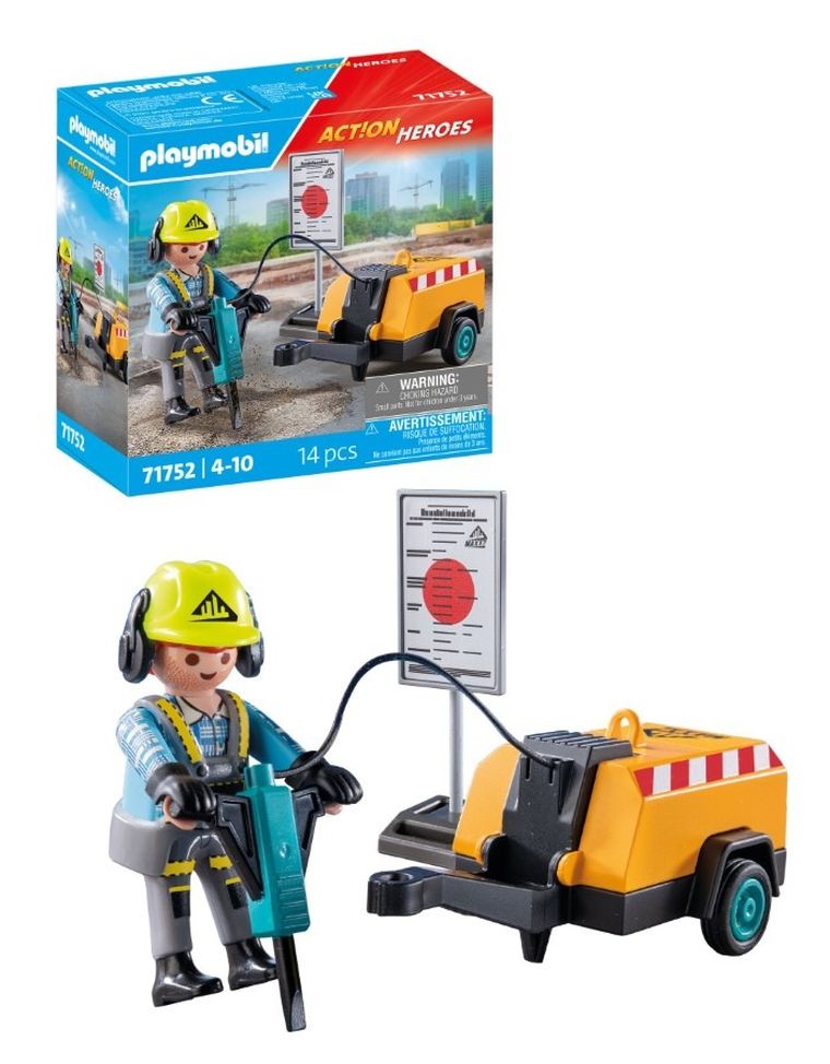 Playmobil, Action Heroes, Constructor cu ciocan pneumatic, 71752