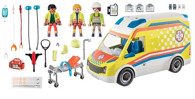 Playmobil, City Life, Ambulanta cu lumini si sunete, 71202