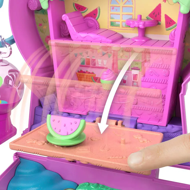 Polly Pocket, Gumball Kitty, set compact cu papusa si accesorii