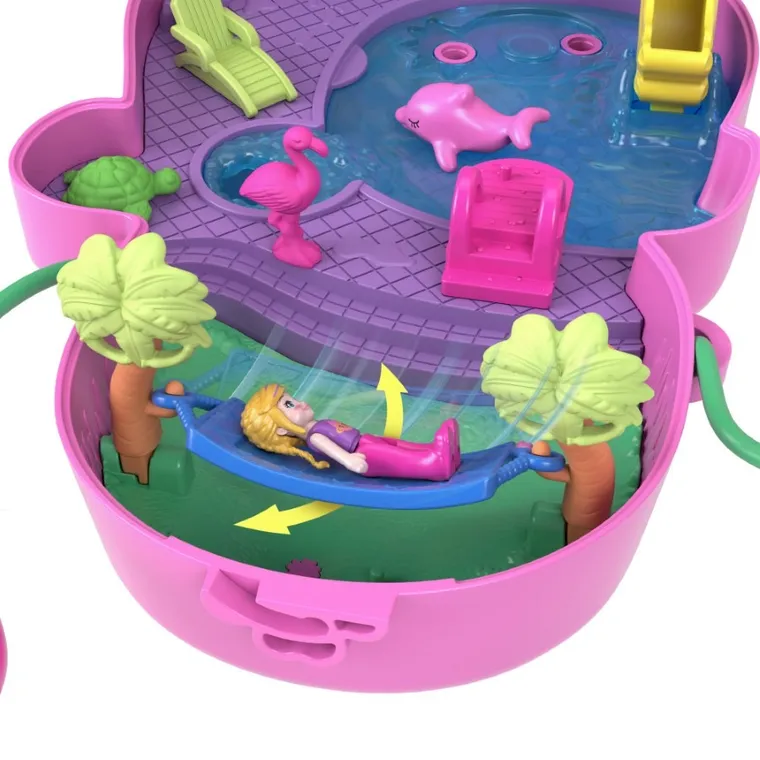 Polly Pocket, Purse Compact, Maimute, set cu figurine si accesorii