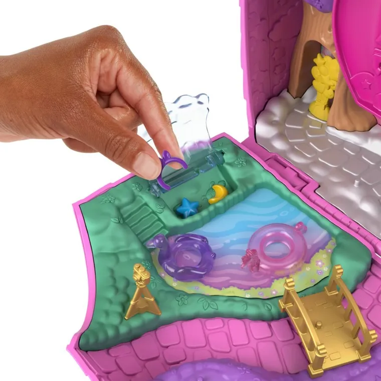 Polly Pocket, Unicorn Partyland, set de joaca cu papusi si accesorii