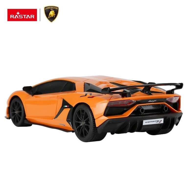 Rastar, Lamborghini Aventador SVJ, vehicul cu telecomanda, portocaliu, 1:24