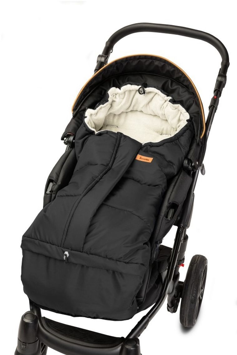 Sensillo, sac de dormit din fleece pentru carucior Combi 3-in-1, negru/bej