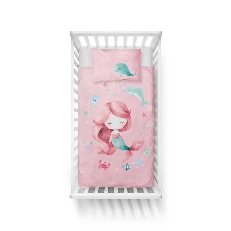 Sirena, set lenjerie de pat single, 100-135 cm