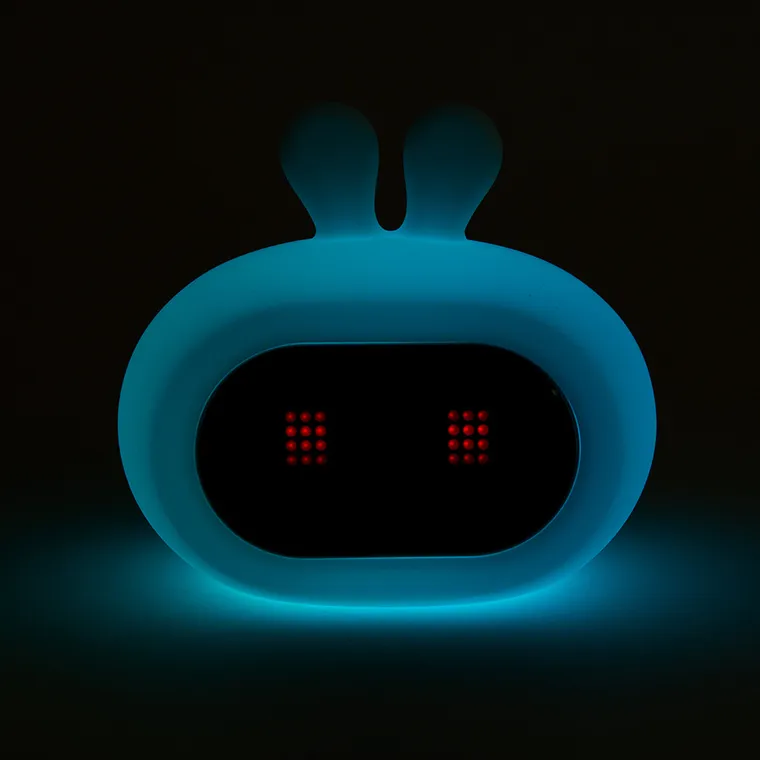 Smiki, Iepuras, lampa din silicon cu LED si ceas