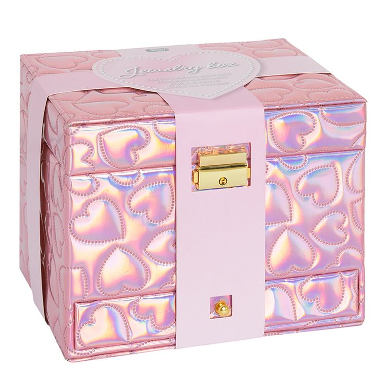 Smiki, Inimioare, cutie de bijuterii, roz