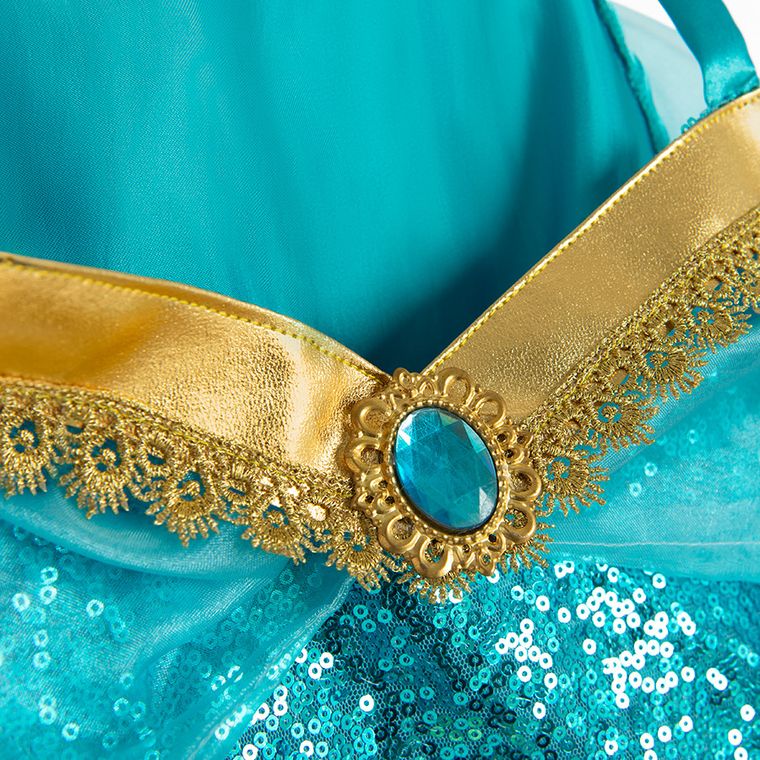 Smiki, Jasmine Aladdin, costum pentru copii, turcoaz, 117/128 cm