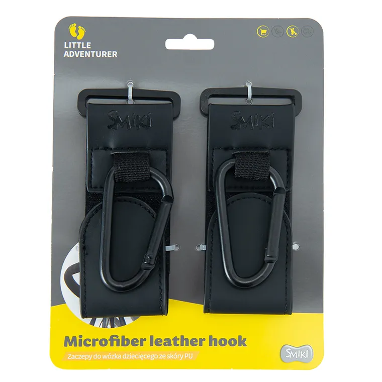 Smiki, Little Adventurer, carlige universale pentru carucior, agatatori din piele, 2 buc.