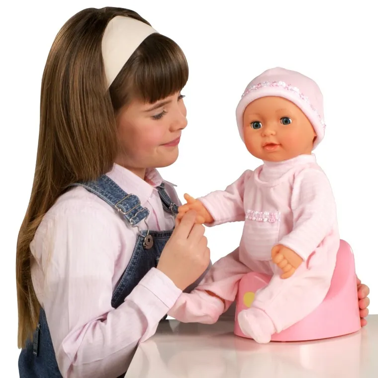 Smiki, Love Baby, Melanie, bebelus de jucarie cu olita, papusa, 40 cm