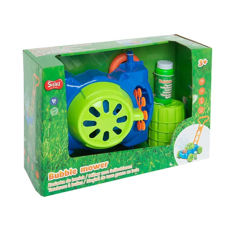 Smiki, Masina de tuns iarba, baloane de sapun