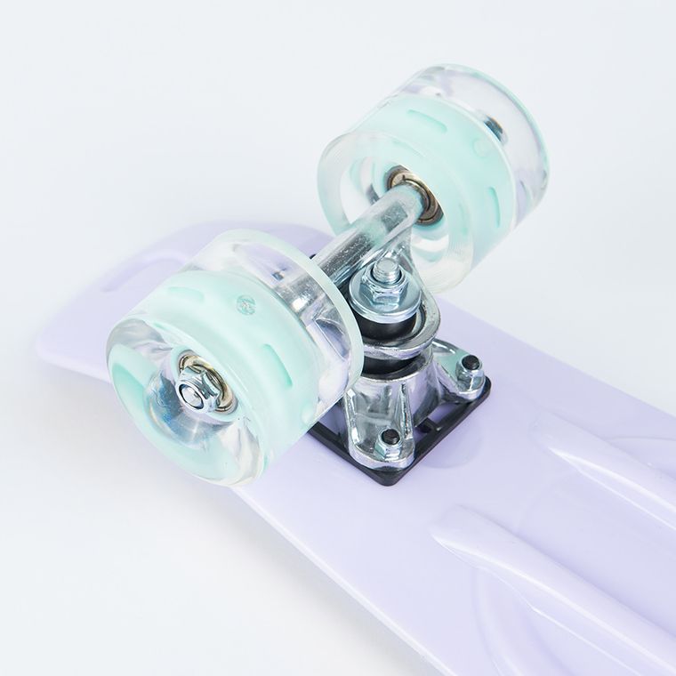 Smiki, placa skateboard tip fish cu roti LED, lila