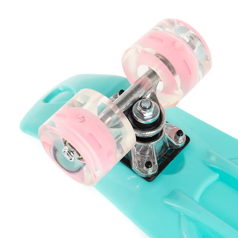 Smiki, placa skateboard tip fish cu roti LED, menta