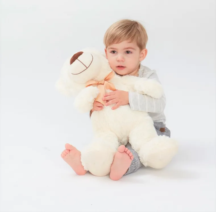 Smiki, Ursulet, jucarie de plus, crem, 38 cm