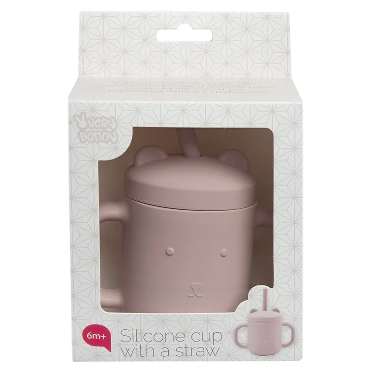 Smiki, Very Bunny, cana din silicon cu pai, roz