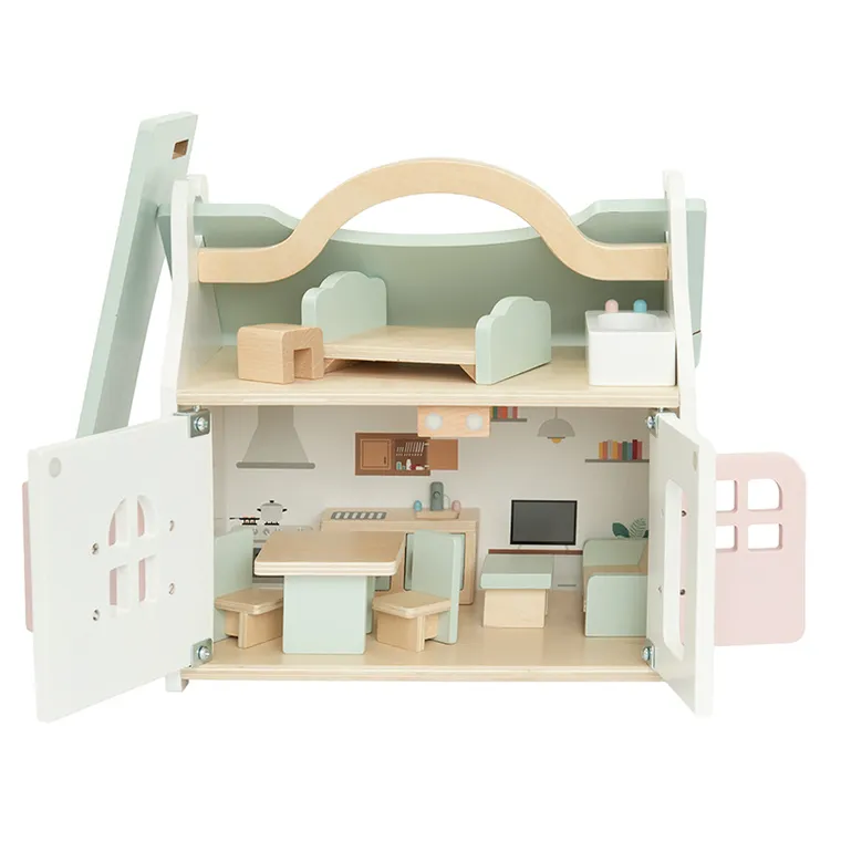 Smiki, Zookabee, casuta din lemn pentru papusi, 9 elemente