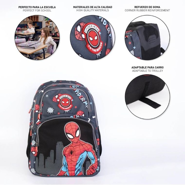 Spider-Man, rucsac pentru scoala cu 2 compartimente, negru