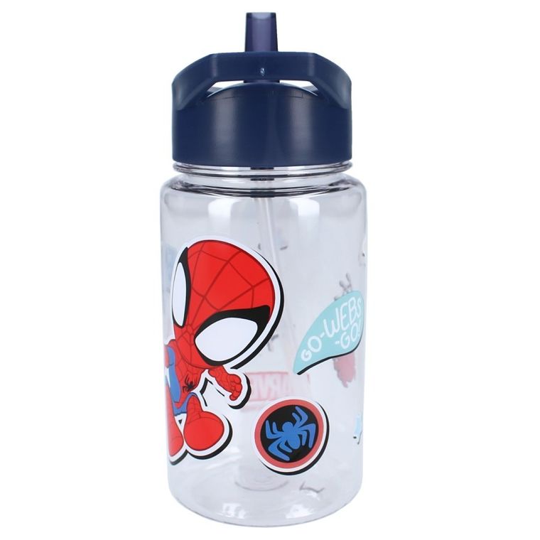 Spidey, Drink Up, sticla da apa cu pai, albastru, 450 ml