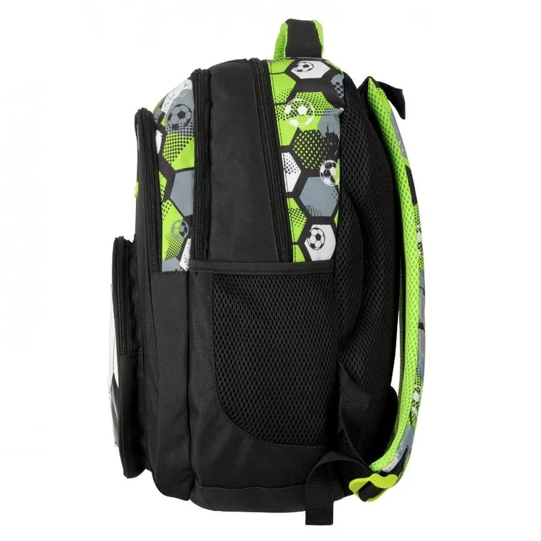 Starpak, rucsac pentru scoala, cu 3 compartimente, Football Green