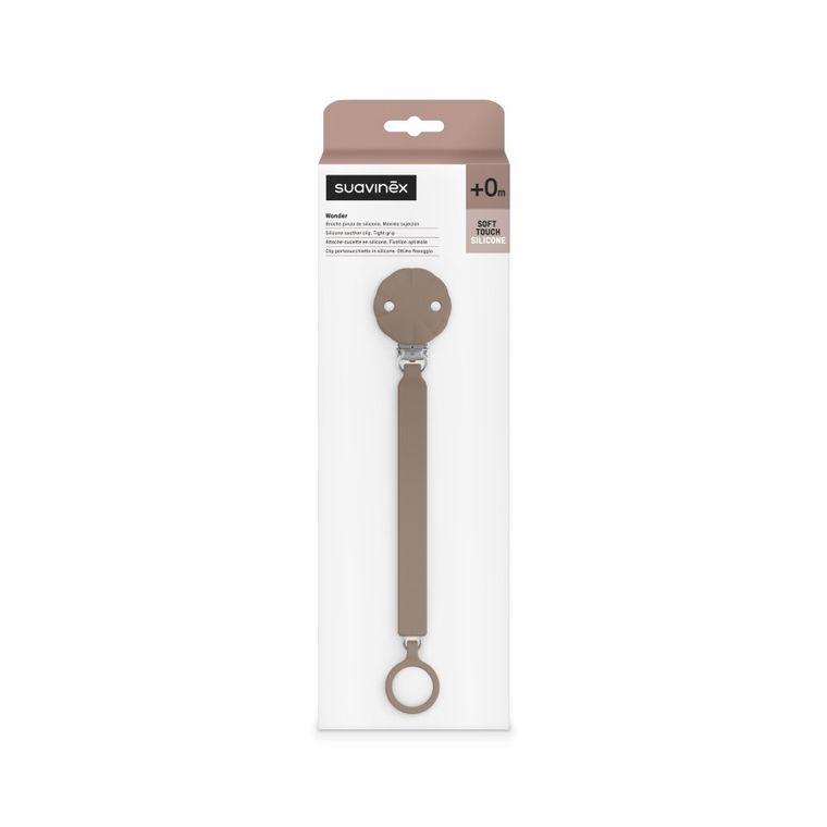 Suvainex, Wonder, clema pentru suzeta, din silicon, maro