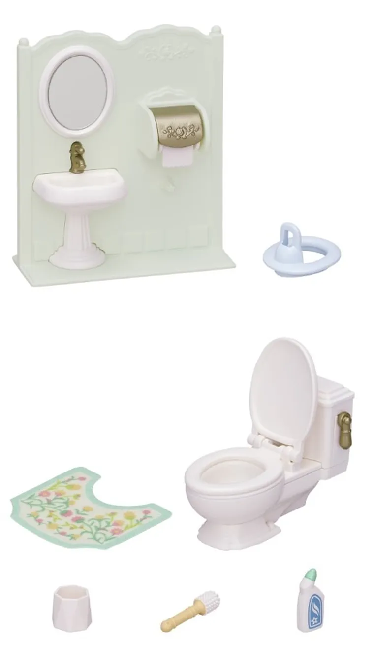 Sylvanian Families, Baie cu toaleta, set cu figurine, 5740