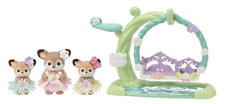 Sylvanian Families, Caprioare pe leaganul cu flori, set cu figurine, 5801