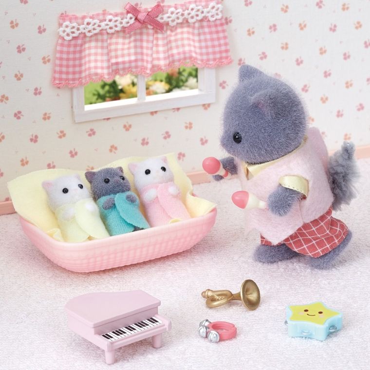 Sylvanian Families, Pisicute triplete persane, set de figurine, 5458